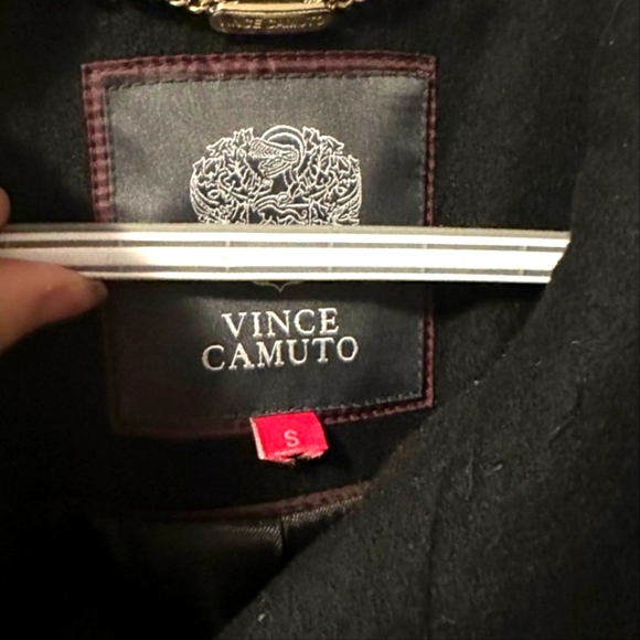 (S)🖤Vince Camuto🖤 Black🖤 Wool Military Style Coat Gold Hardware - Picture 5 of 11